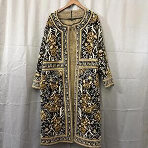 Maxsport Women's Open Front Sweater – Medium – Floral, Elegant, Longline